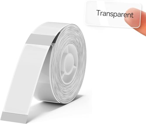 NIIMBOT Thermotransfer Etiketten Selbstklebende Rolle nur für B18 Etikettendrucker, PET Aufkleber Beschriftungsetiketten Etikettenband Wasserdicht Haltbar, Transparent 14 x 30 mm - 205 pcs von NIIMBOT