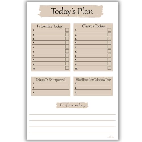 NIIVIIN Notizblock für tägliche To-Do-Liste, einfaches Format, ADHS-Planer für Erwachsene und Studenten, Dinge, To-Do-Notizblock, heutiger Plan für Aufgaben, Prioritäten, Verbesserungen und von NIIVIIN