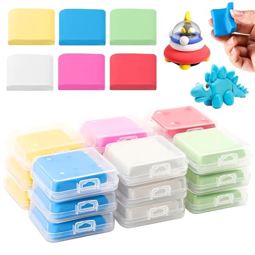 NINGYER 3 Kasten Radiergummi Knete, 4 x 3,5 cm Knetradiergummi mit Transparenter Box Knetgummi Radierer für Bunte Zeichnung, Malerei, Schulbedarf (Bunt) von NINGYER