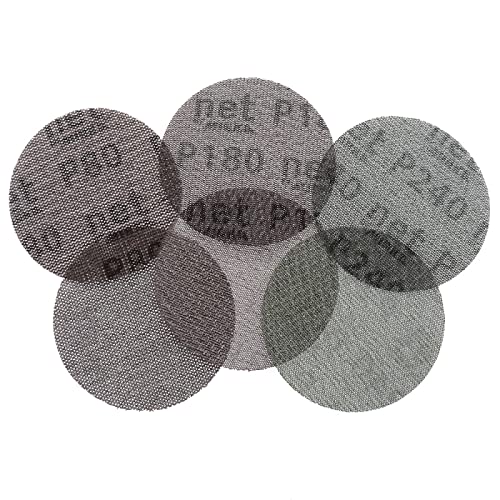 NINHFTDROU Sanding Discs 50 Teile/schachtel 4 Zoll Schleifpapier Auto Net Mesh Schleifscheiben 100mm Staubfrei Anti-Blocking 80/120/180/240 /320 Körnung for Holzbearbeitung(180) von NINHFTDROU