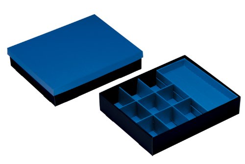 NIPS 111190136 VARIO-BOX mit variabler Innenaufteilung und Deckel, B 35,0 x T 28,5 x H 7,5 cm, blau/schwarz von Nips