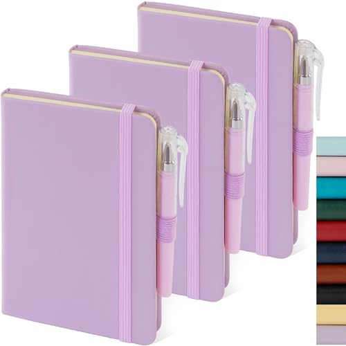 Lila Kleines Notizbuch-Journal mit Stift, Mini kleines Leder-Journal für Frauen, College-kariertes kleines Notizblatt im Taschenformat für Arbeit und Notizen. von NIRMIRO