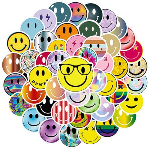 NISENTIA Smiley Aufkleber | 120 Stück Emoji Sticker Smiley in 60 verschiedenen Stilen | Smiley Sticker | Belohnungssticker für Scrapbook, Laptop, Journal und Notebook von NISENTIA