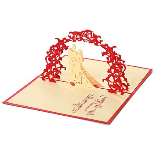 Pop Up Karte Hochzeit, Hochzeitskarte, 3D Hochzeitskarte, Glückwunschkarte zur Hochzeit, Hochzeitsgeschenke für Brautpaar, Hochzeitseinladung, Glückwunschkarte Klappkarte Hochzeit (Rosa) von NISHIOBTLA