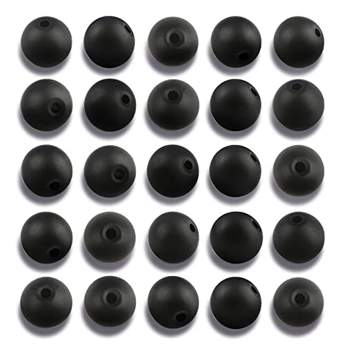 NITOPUPU 100 Stück 6 mm natürliche, matte schwarze Onyx-Achat-Perlen, rund, lose Edelstein-Perlen für die Schmuckherstellung, mit Kristall-Stretch-Kordel von NITOPUPU