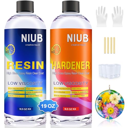 NIUB 560 ml Epoxidharz mit Härter, Profi Qualität glasklar Gießharz für Kunst, Handwerk, Schmuckherstellung, hochwertiges hitzebeständiges, lebensmittelechtes Harzgießset, für jedermann geeignet von NIUB