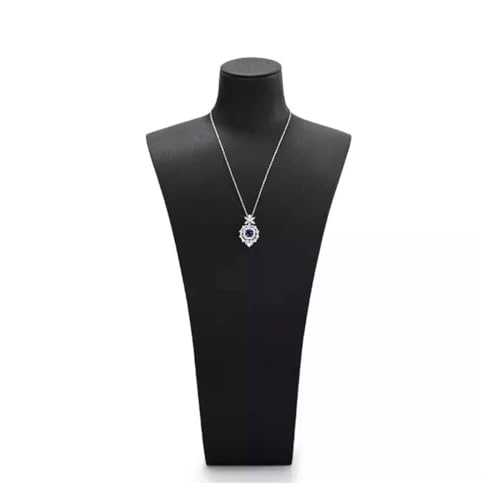 NIUHUAHUI Halsketten für Damen Schwarze Halskette Büste Schaufensterpuppe Kunstleder Halskette Anhänger Kette Schmuck Büste Display Halter Ständer Schmuck Display for Geschenke für Frauen von NIUHUAHUI