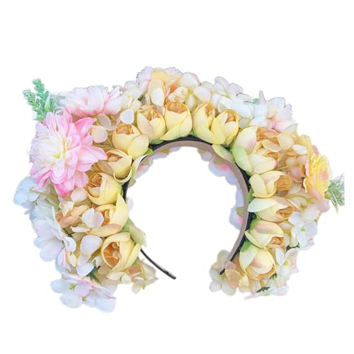 Head Bands, Wide Hairband,Hairband, Hair Accessori Stirnband, Haarband, Damen-Haarband, Stoff-Blumen-Haarband, doppelseitiges Blumen-Stirnband, Stoff-Blumen-Haarband, modisches Damen-Braut-Haar-Access von NIULIniuli