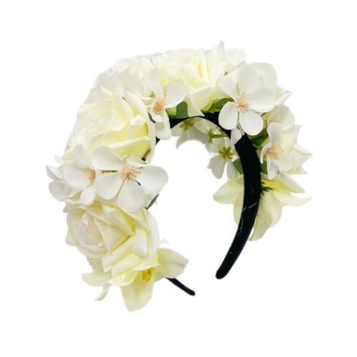 Head Bands, Wide Hairband,Hairband, Hair Accessori Stirnband, Haarband, Damen-Stirnband, Stoff-Blumen-Haarband, auffälliges Blumen-Form-Stirnband, süßes Teen-Ethno-Stil-Fotografie-Haarband, (Rosa)(Whi von NIULIniuli