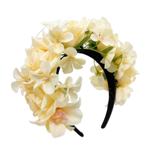 Head Bands, Wide Hairband,Hairband, Hair Accessori Stirnband, Haarband, Damen-Stirnband, Stoff-Blumen-Haarband, auffälliges Blumen-Form-Stirnband, süßes Teen-Ethno-Stil-Fotografie-Haarband, (Rosa)(Cre von NIULIniuli