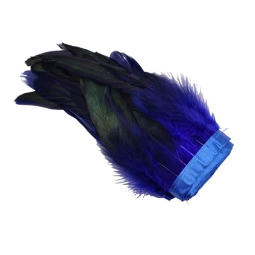 Hüte mit Federn dekoriert. 1 Meter natürliche Hahnenfedern, Fransenbesatz for Bastelarbeiten, 13–18 cm, schwarze Federn, Band, DIY, Nähen, Kleidung, Party-Dekorationen(Royal Blue) von NIUSABOU