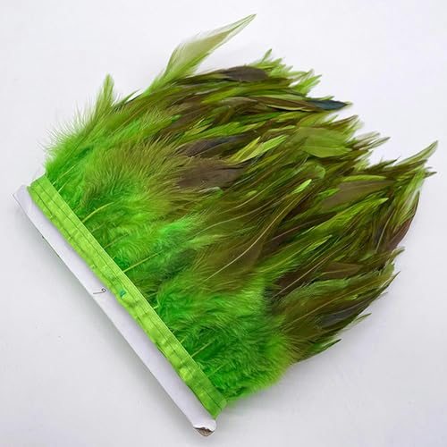 Hüte mit Federn dekoriert. 1 mt/los Natürliche Fasan Federn Trim Plume Handwerk Weihnachten Handgemachte DIY Farbige Feder Party Band Hochzeit Decor Zubehör(Apple Green) von NIUSABOU