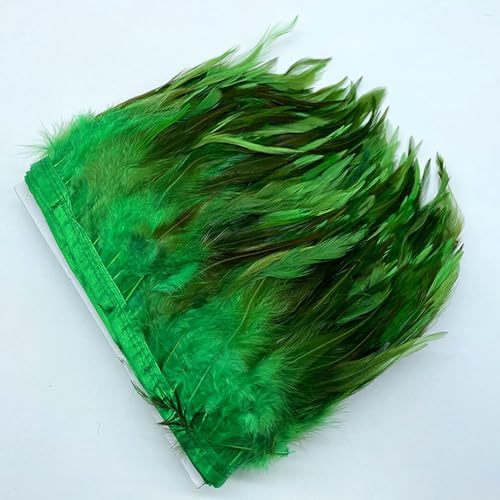 Hüte mit Federn dekoriert. 1 mt/los Natürliche Fasan Federn Trim Plume Handwerk Weihnachten Handgemachte DIY Farbige Feder Party Band Hochzeit Decor Zubehör(Green) von NIUSABOU