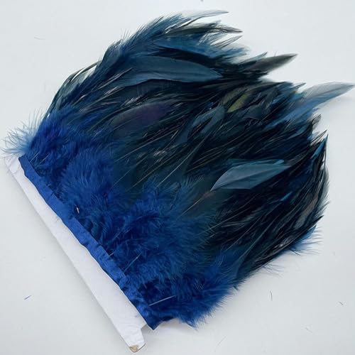 Hüte mit Federn dekoriert. 1 mt/los Natürliche Fasan Federn Trim Plume Handwerk Weihnachten Handgemachte DIY Farbige Feder Party Band Hochzeit Decor Zubehör(Navy Blue) von NIUSABOU