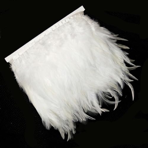 Hüte mit Federn dekoriert. 1 mt/los Natürliche Fasan Federn Trim Plume Handwerk Weihnachten Handgemachte DIY Farbige Feder Party Band Hochzeit Decor Zubehör(White) von NIUSABOU