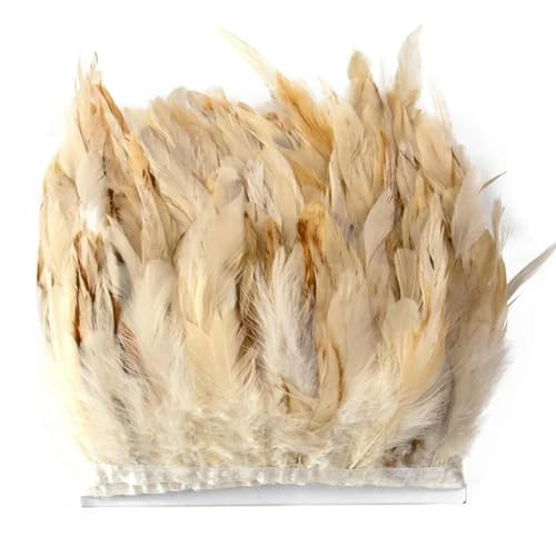 Hüte mit Federn dekoriert. 1Meter 15-20CM Natürliche Huhn Hahn Schwanz Federn Borte Streifen for DIY Hochzeit Kleidung Party Hahn feder Band(Natural 2) von NIUSABOU