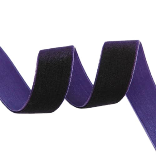 NIUSABOU 10 Yards Samt Dekoband Schmuckband Samtband Geschenkband for Verpacken Dekorieren Basteln for Haarschmuck(Dark purple) von NIUSABOU