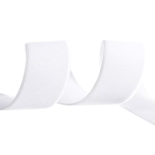 NIUSABOU 10 Yards Samt Dekoband Schmuckband Samtband Geschenkband for Verpacken Dekorieren Basteln for Haarschmuck(White) von NIUSABOU