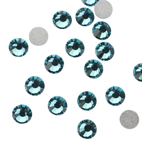 NIUSABOU 1440 stücke Hotfix Strass Fixierung Kristall Cristales Flatback Zurück Nicht Hotfix Strass for Taschen Bekleidung DIY Nail art for dekoration(Indicolite,3mm SS10) von NIUSABOU