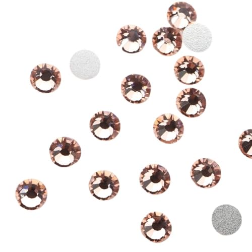 NIUSABOU 1440 stücke Hotfix Strass Fixierung Kristall Cristales Flatback Zurück Nicht Hotfix Strass for Taschen Bekleidung DIY Nail art for dekoration(Light Peach,3.2mm SS12) von NIUSABOU