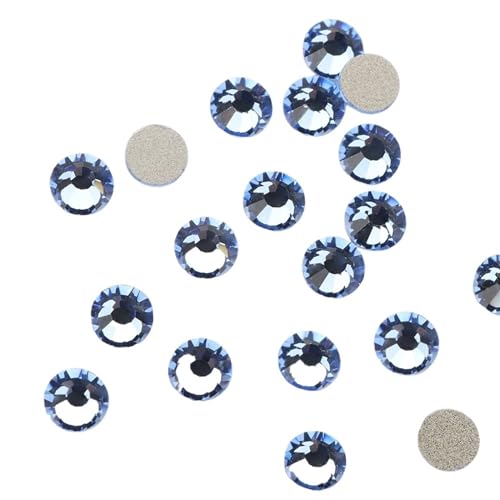 NIUSABOU 1440 stücke Hotfix Strass Fixierung Kristall Cristales Flatback Zurück Nicht Hotfix Strass for Taschen Bekleidung DIY Nail art for dekoration(Lt Sapphire,5mm SS20) von NIUSABOU