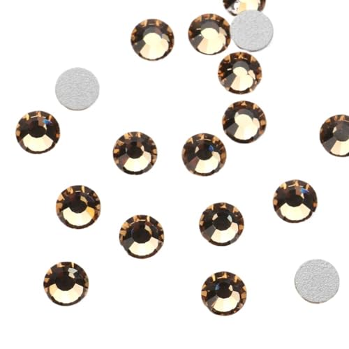 NIUSABOU 1440 stücke Hotfix Strass Fixierung Kristall Cristales Flatback Zurück Nicht Hotfix Strass for Taschen Bekleidung DIY Nail art for dekoration(Lt Topaz,2mm SS6) von NIUSABOU