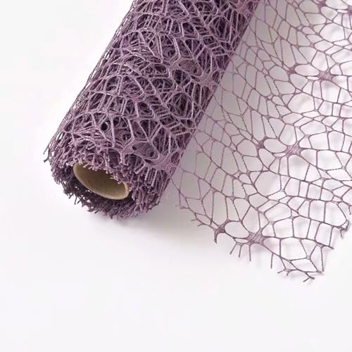 NIUSABOU 2 Rollen Netzband, Dekoband, Tüll mit großem Loch, dekoratives Netzband, breites Geschenkband, 50 cm x 5 Yards,(Dark purple) von NIUSABOU