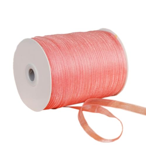 NIUSABOU 450m Schneegarnband Dekoband 6mm Dekoband Tüllband transparent Chiffon Geschenkband(Dark pink) von NIUSABOU