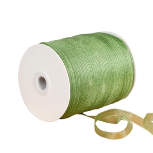 NIUSABOU 450m Schneegarnband Dekoband 6mm Dekoband Tüllband transparent Chiffon Geschenkband(Green) von NIUSABOU