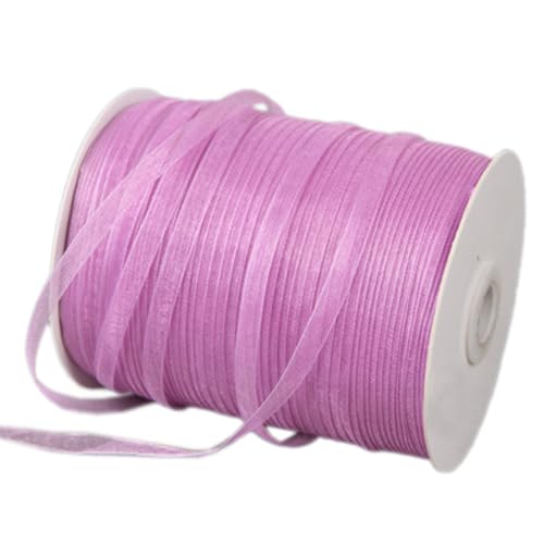 NIUSABOU 450m Schneegarnband Dekoband 6mm Dekoband Tüllband transparent Chiffon Geschenkband(Pink Lilac) von NIUSABOU