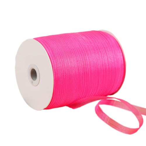 NIUSABOU 450m Schneegarnband Dekoband 6mm Dekoband Tüllband transparent Chiffon Geschenkband(Pinkred) von NIUSABOU