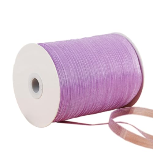 NIUSABOU 450m Schneegarnband Dekoband 6mm Dekoband Tüllband transparent Chiffon Geschenkband(Purple) von NIUSABOU