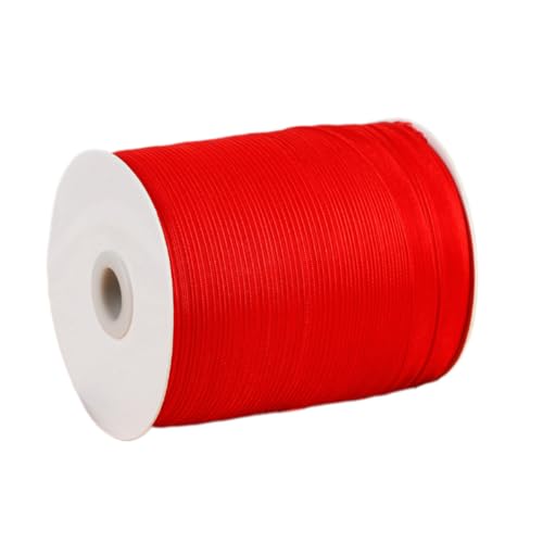 NIUSABOU 450m Schneegarnband Dekoband 6mm Dekoband Tüllband transparent Chiffon Geschenkband(Red) von NIUSABOU