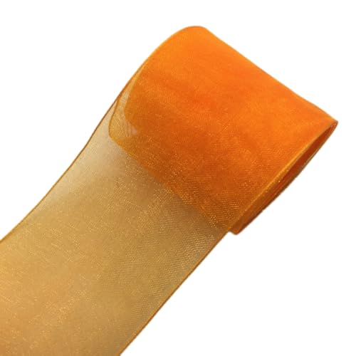 NIUSABOU 5cm x 4,5m Geschenkband Spitzenbordüre Schneegarn Spitzenbesatz Dekoband Spitzenbordüren Tüllband Bänder for Nähen, Hochzeit, Geburtstag(Dark Yellow) von NIUSABOU