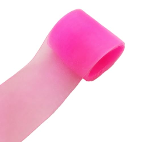 NIUSABOU 5cm x 4,5m Geschenkband Spitzenbordüre Schneegarn Spitzenbesatz Dekoband Spitzenbordüren Tüllband Bänder for Nähen, Hochzeit, Geburtstag(Pink) von NIUSABOU