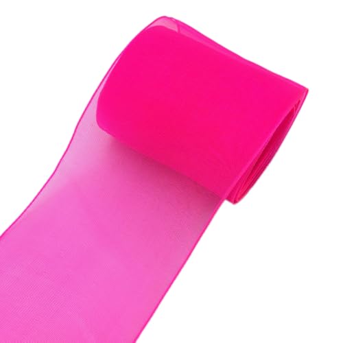 NIUSABOU 5cm x 4,5m Geschenkband Spitzenbordüre Schneegarn Spitzenbesatz Dekoband Spitzenbordüren Tüllband Bänder for Nähen, Hochzeit, Geburtstag(Pinkred) von NIUSABOU