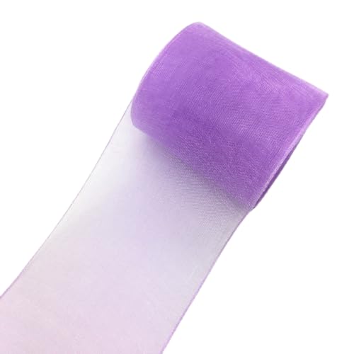 NIUSABOU 5cm x 4,5m Geschenkband Spitzenbordüre Schneegarn Spitzenbesatz Dekoband Spitzenbordüren Tüllband Bänder for Nähen, Hochzeit, Geburtstag(Purple B) von NIUSABOU