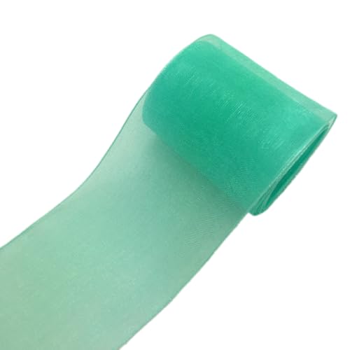 NIUSABOU 5cm x 4,5m Geschenkband Spitzenbordüre Schneegarn Spitzenbesatz Dekoband Spitzenbordüren Tüllband Bänder for Nähen, Hochzeit, Geburtstag(See Green) von NIUSABOU