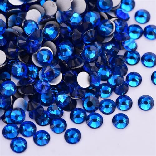 NIUSABOU AB Glitter Strass Glas Nicht Hotfix Strass Flatback Diamant Nail Art Dekorationen for dekoration 1440 stücke(Capri Blue,SS1.4) von NIUSABOU