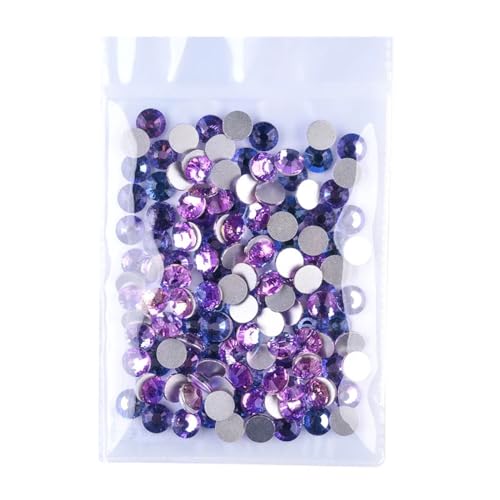 NIUSABOU AB Glitter Strass Glas Nicht Hotfix Strass Flatback Diamant Nail Art Dekorationen for dekoration 1440 stücke(Dream Lavender,SS1.4) von NIUSABOU