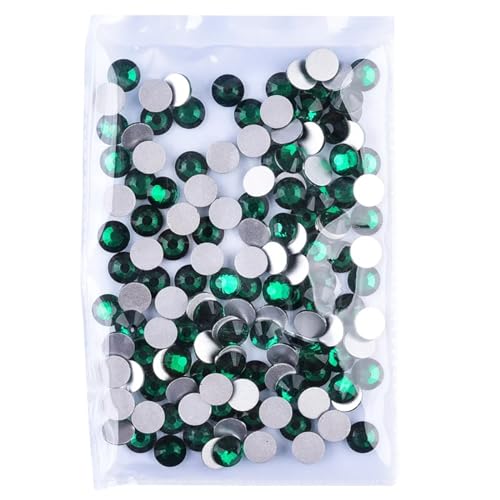 NIUSABOU AB Glitter Strass Glas Nicht Hotfix Strass Flatback Diamant Nail Art Dekorationen for dekoration 1440 stücke(Emerald,SS1.6) von NIUSABOU