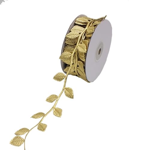 NIUSABOU Kunstblätterband, Dekoband Geschenkband 10m, Dekoband for Geschenkverpacken, DIY Basteln, Party, Hochzeit(Gold) von NIUSABOU