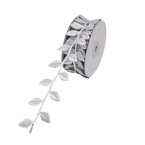 NIUSABOU Kunstblätterband, Dekoband Geschenkband 10m, Dekoband for Geschenkverpacken, DIY Basteln, Party, Hochzeit(Silver) von NIUSABOU