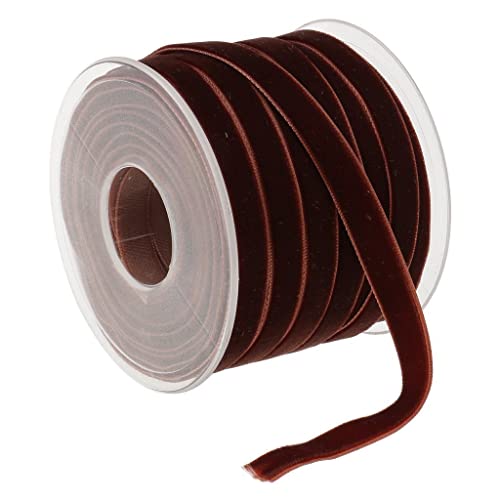 NIUSABOU Rollen Samtband 1cm x 20 Yards Schmuckband Samtband Geschenkband for Verpacken, Dekorieren, Basteln(Brown) von NIUSABOU