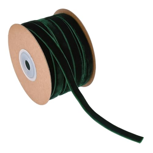 NIUSABOU Rollen Samtband 1cm x 20 Yards Schmuckband Samtband Geschenkband for Verpacken, Dekorieren, Basteln(Dark green) von NIUSABOU