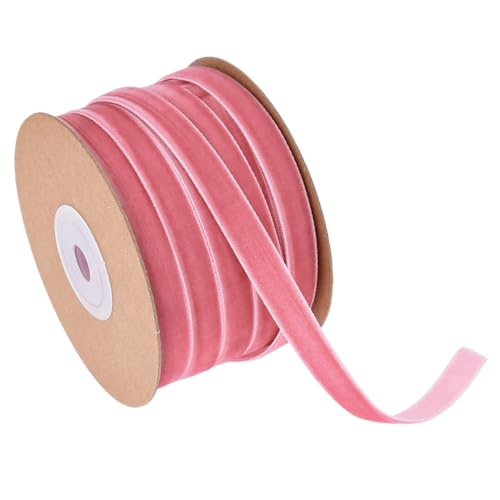 NIUSABOU Rollen Samtband 1cm x 20 Yards Schmuckband Samtband Geschenkband for Verpacken, Dekorieren, Basteln(Dark pink) von NIUSABOU