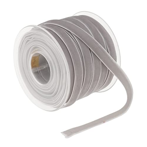 NIUSABOU Rollen Samtband 1cm x 20 Yards Schmuckband Samtband Geschenkband for Verpacken, Dekorieren, Basteln(Gray) von NIUSABOU