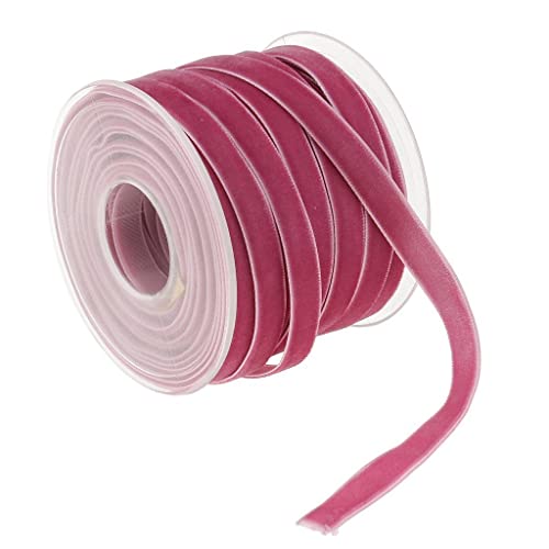 NIUSABOU Rollen Samtband 1cm x 20 Yards Schmuckband Samtband Geschenkband for Verpacken, Dekorieren, Basteln(Purple Pink) von NIUSABOU