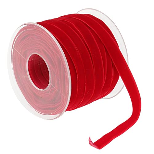 NIUSABOU Rollen Samtband 1cm x 20 Yards Schmuckband Samtband Geschenkband for Verpacken, Dekorieren, Basteln(Red) von NIUSABOU