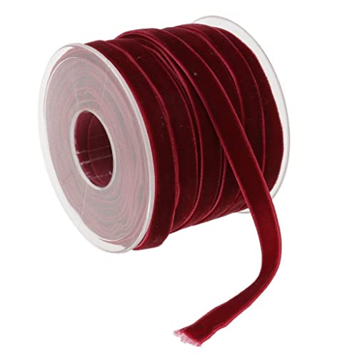 NIUSABOU Rollen Samtband 1cm x 20 Yards Schmuckband Samtband Geschenkband for Verpacken, Dekorieren, Basteln(Wine Red) von NIUSABOU